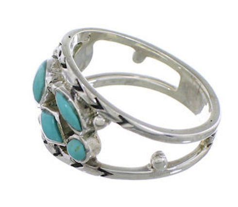 Southwestern Turquoise Sterling Silver Ring Size 6-3/4 TX40198